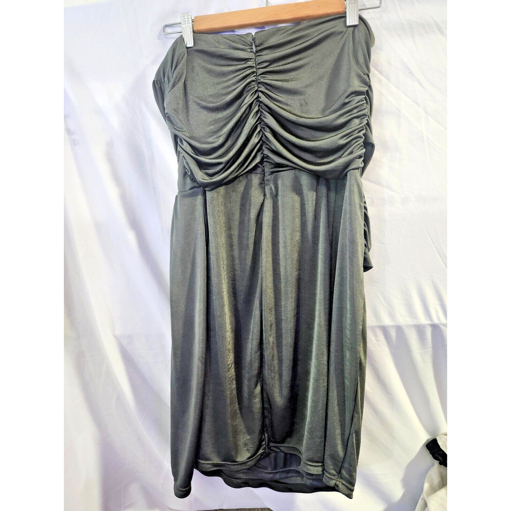 Express Womens Strapless Formal Silver Cocktail Dress Size Large image 6